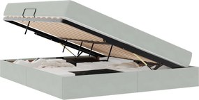 vidaXL Pat cu saltea și spațiu de depozitare Gri deschis 180 x 200 cm