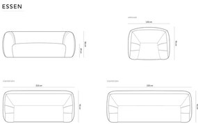 Canapea gri cu tapițerie din stofă bouclé 210 cm Essen – Cosmopolitan Design