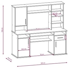 Birou ELIAN cu poliță, stejar sonoma/alb