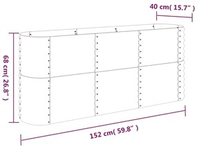 Jardiniera gradina maro 152x40x68 cm otel vopsit electrostatic 1, Maro, 152 x 40 x 68 cm