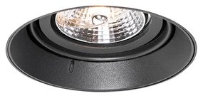 Set de 6 spoturi încastrate moderne negre GU10 AR70 rotunde fără ramă - Oneon