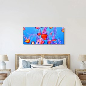 Tablou cu meduse în mare (120x50 cm)