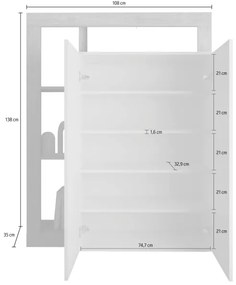 Dulap LENOR alb/gri beton