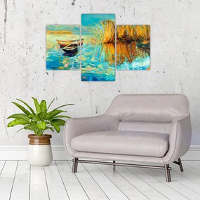 Tablou - Lacul cu bărci (90x60 cm)