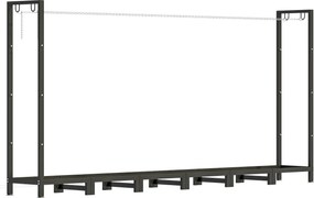 Outsunny Suport de Lemne din Metal 0.8m³ cu Preș Impermeabil și Lanțuri 235x31x116cm | Aosom Romania