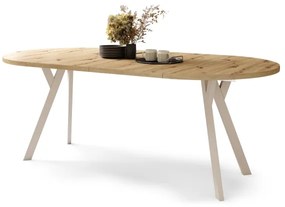 Masă extensibilă ARTUR, stejar artisan/bej