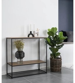 Masă consolă cu blat cu aspect de lemn de stejar 80x36 cm Vita – House Nordic