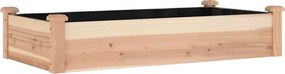 vidaXL Strat de grădină înălțat cu căptușeală, 120x60x25 cm, lemn brad