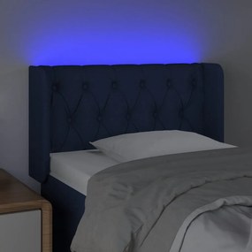 Tablie de pat cu LED, albastru, 83x16x78 88 cm, textil 1, Albastru, 83 x 16 x 78 88 cm