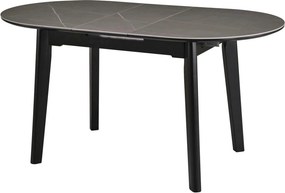 Masa extensibila ARES, gri cu efect de marmura/negru, ceramica/metal,