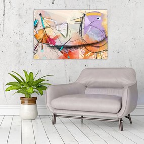 Tablou - Abstract, pasăre (90x60 cm)