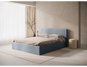 Tăblie de pat albastru-deschis tapițată 210,5x100 cm Remo – Micadoni