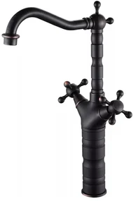 Baterie bucatarie lebada ,pipa inalta mobila, negru mat TRENDY S