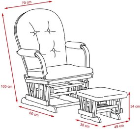 Fotoliu confortabil de relaxare cu taburetTreviso, maro închis
