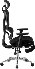 RESIGILAT- RIGACHAIR Scaun ergonomic, cotiere 2D, tetiera 2D, recliner 155°, suport picioare, Full Mesh, Negru