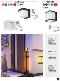 Aplica LED de perete pentru exterior IP54 Andelle alb