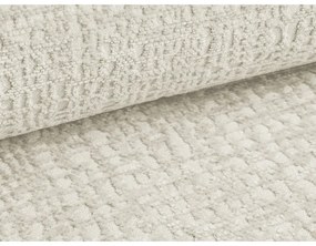 Pat dublu tapițat crem cu spațiu de depozitare cu grilă 180x200 cm Noho - Makamii