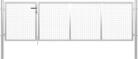 vidaXL Poartă de grădină din oțel 350x75 cm argintie