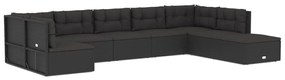 3187162 vidaXL Set mobilier de grădină cu perne, 8 piese, negru, poliratan