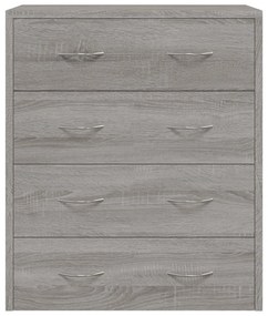 Servanta cu 4 sertare, gri sonoma, 60x30,5x71 cm 1, sonoma gri