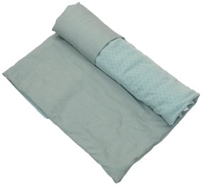 Pilota pentru copii din bumbac, fata dubla, umplutura hipoalergenica BabySoft, Salvia, 150x100cm