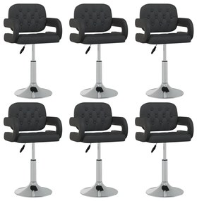 vidaXL Scaune de bucătărie pivotante, 6 buc., negru, piele ecologică