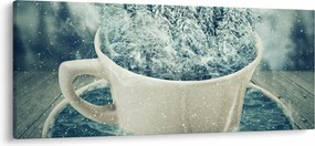 Tablou - Lumea de iarnă într-o căniță (120x50 cm)
