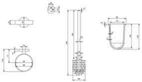 Villeroy & Boch TVA15101600061 - Perie WC de perete ELEMENTS, sticlă/crom lucios