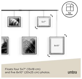 Rame negre de agățat 9 buc. din metal 223x77,5 cm Exhibit – Umbra