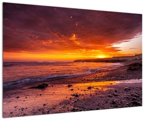 Tablou cu apus de soare la mare (90x60 cm)