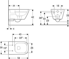 Geberit 500.208.01.1 - Vas WC suspendat Rimfree Smyle Square ceramică/alb