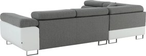Colţar, alb/gri, model stânga, AMARETO NEW
