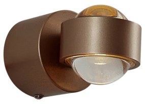 Lampă de perete de design bronz închis incl. LED IP44 - Lens