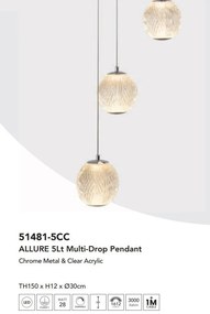 Lustra moderna cu 5 pendule LED Allure