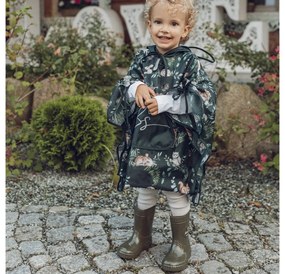 Pelerina de Ploaie pentru Copii, Poncho pentru ploaie 1,5-8 ani ,   Animals Garden Dark