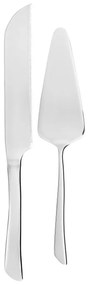 Set tacamuri inox servire desert, 2 piese, cutit si spatula inox, Wave