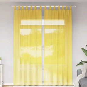 vidaXL Perdele Voile cu Bucle 2 buc Galben 140x260 cm