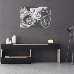 Tablou - Trandafir,alb-negru (90x60 cm)