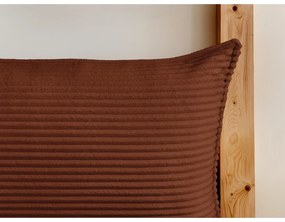 Pat matrimonial cărămiziu tapițat cu spațiu de depozitare cu somieră 180x200 cm Jade – Bobochic Paris