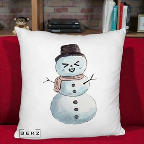 Perna Decorativa Om de Zapada Kawaii Haios, 40x40 cm, Alb Pufos, Husa Detasabila, Perna Inclusa, BEKZ®