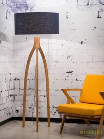 Lampadar cu trepied, realizat din materiale naturale, durabile si ecologice, Annapurna albastru