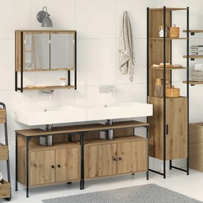 vidaXL Set de mobilier de baie , 4 piese, în Stejar Artisan, din lemn ingineresc.