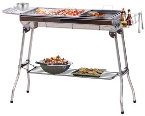 Outsunny Barbecue pe Carbune Pliabil Portabil in Otel 104x33x70cm