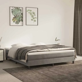 vidaXL Saltea de pat cu arcuri, gri deschis, 160x210x20 cm, catifea