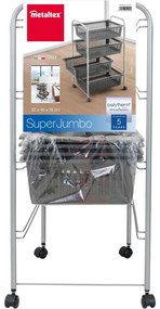 Etajeră pe roți gri închis/argintie 46x78 cm – Metaltex