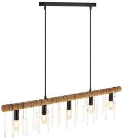 Globo 15532-5H - Lustră suspendată pe cablu KIRA 5xE14/40W/230V negru/maro