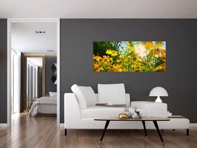 Tablou - Flori galbene (120x50 cm)
