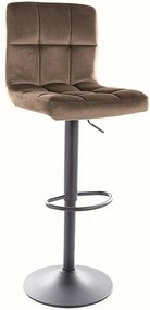 Scaun bar C105, bej inchis - Bluvel 40/negru, stofa catifelata/metal,