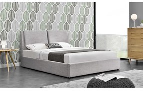 Pat cu spaţiu de stocare, ţesătură gri, 160x200, GULIA 2 NEW