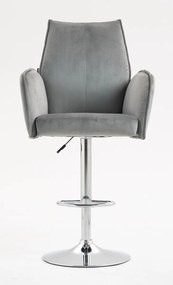 HR280W Scaun Gray din Catifea cu Bază Cromata